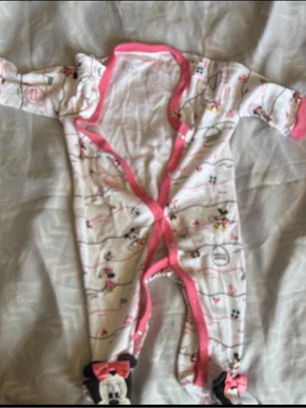 3 Snap-Front Footies. Disney and two Duck Duck. Disney 3/6 months Duck Duck 0-3